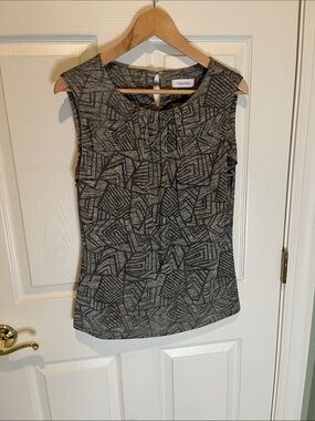 Calvin Klein Metallic Charcoal Knit Top